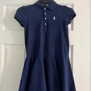 M (8-10) Polo ruffle dress dark blue